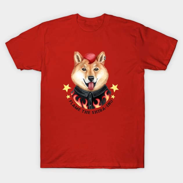 Watercolor Flame the shiba-inu T-Shirt by fears